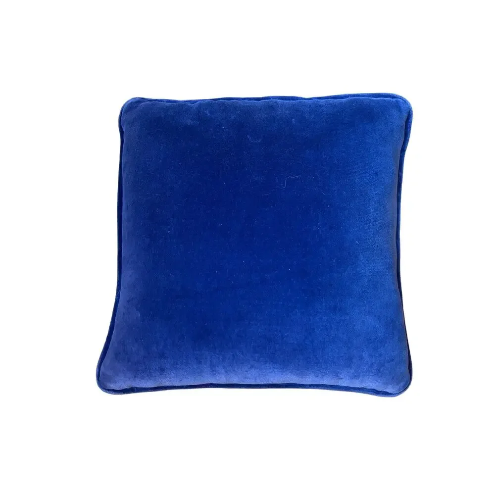 Handmade Throw Pillow Size Blue Gold‎ Vintage 70s Bargello Needlepoint MCM